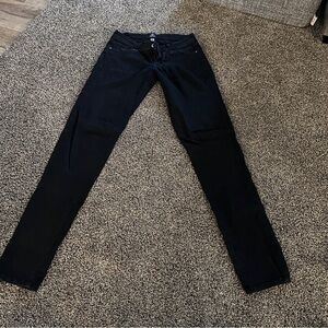 Just Black Skinny Jeans Classic Black Stretch Denim Mid Rise Made in USA Size 28